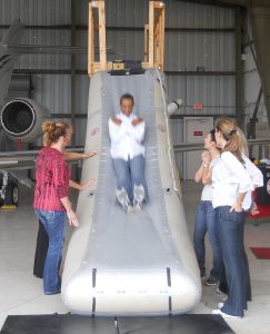 slide emergency flight attendant training on slide